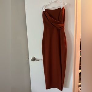 Burnt orange midi dress